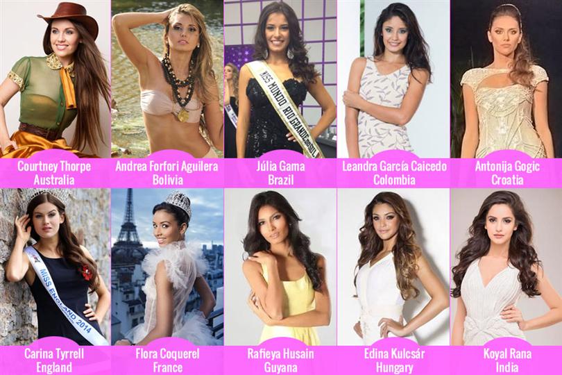 Miss World 2014 Top 20 Favourites